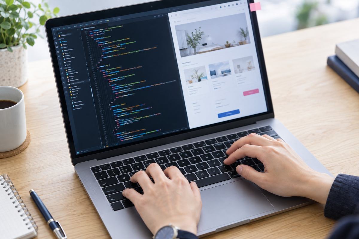 プログラミングに取り組む手元のイメージ